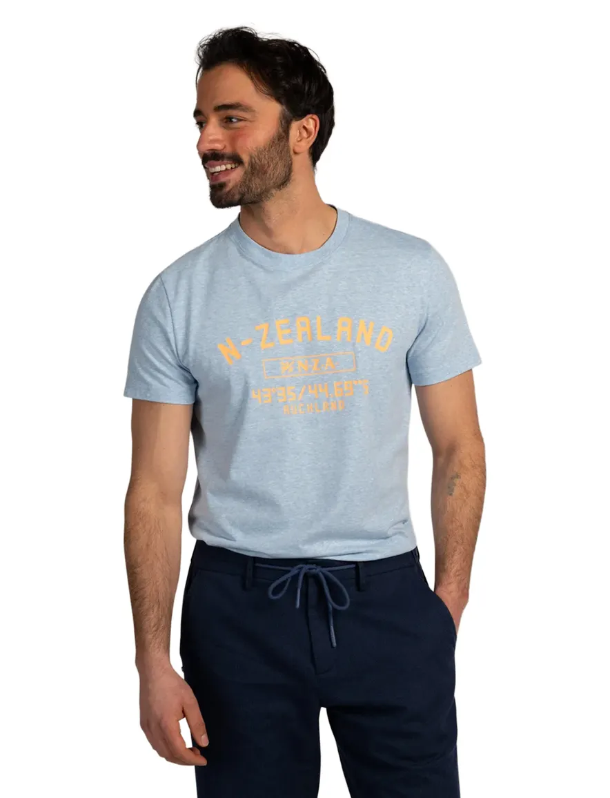 NZA T-shirt lichtblauw met geel logo