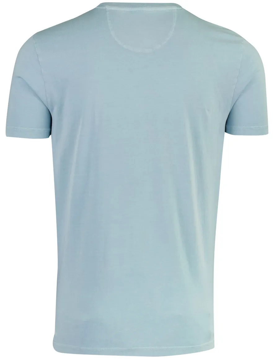T-shirt New Zealand lichtblauw opdruk katoen