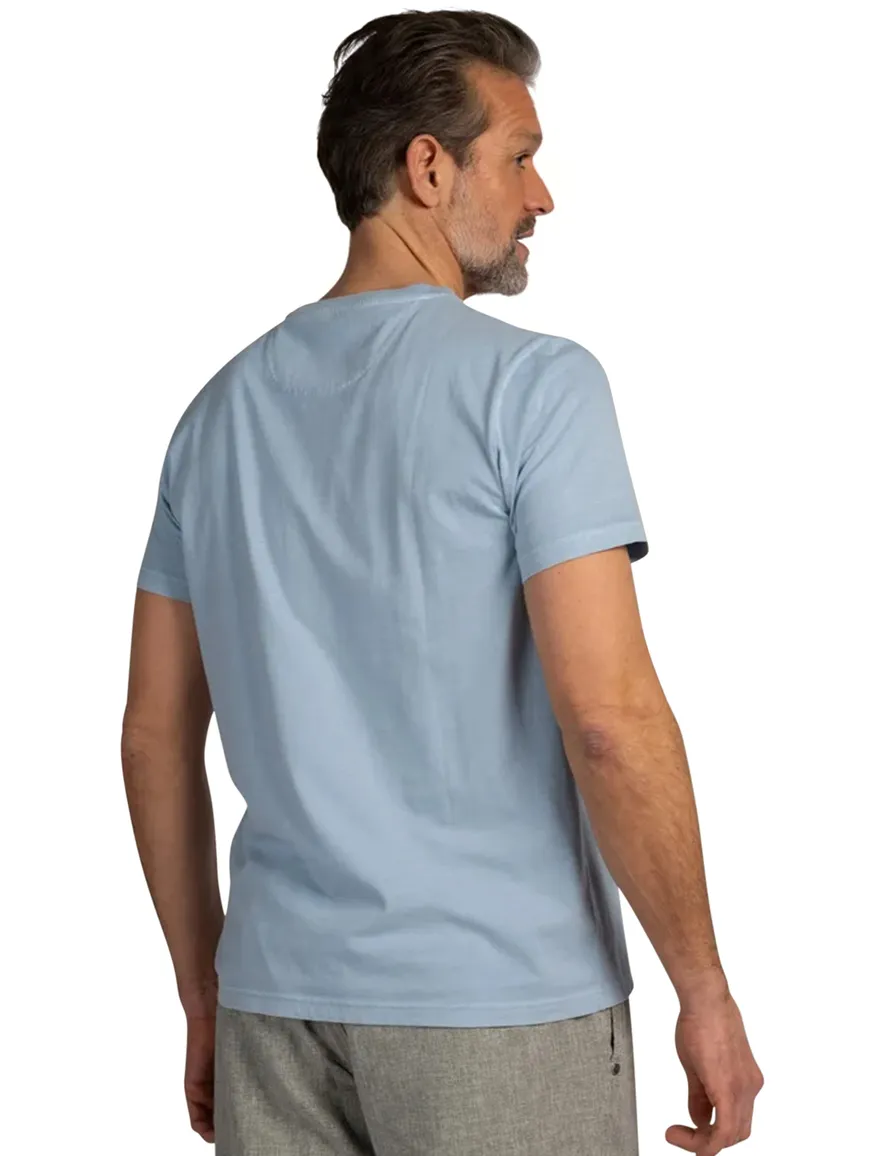 T-shirt New Zealand lichtblauw opdruk katoen
