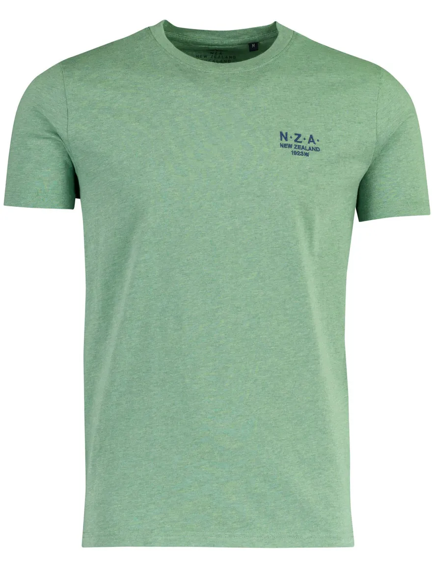 NZA t-shirt ronde hals gemêleerd groen