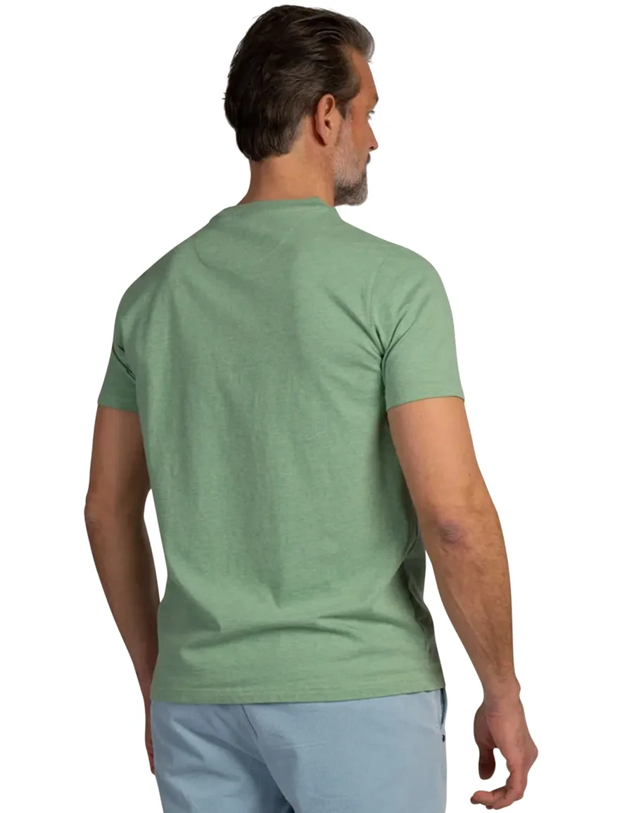 NZA t-shirt ronde hals gemêleerd groen