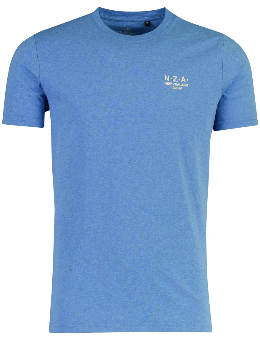 NZA t-shirt ronde hals gemêleerd blauw