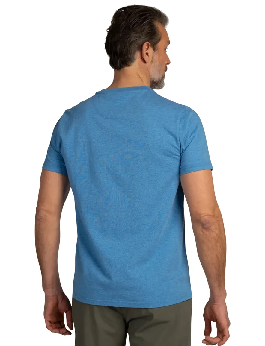 NZA t-shirt ronde hals gemêleerd blauw