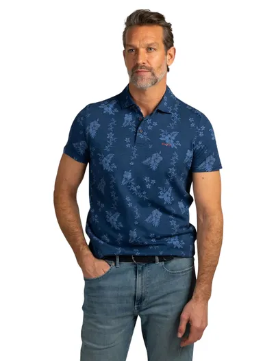 New Zealand NZA polo blauw bloemenprint