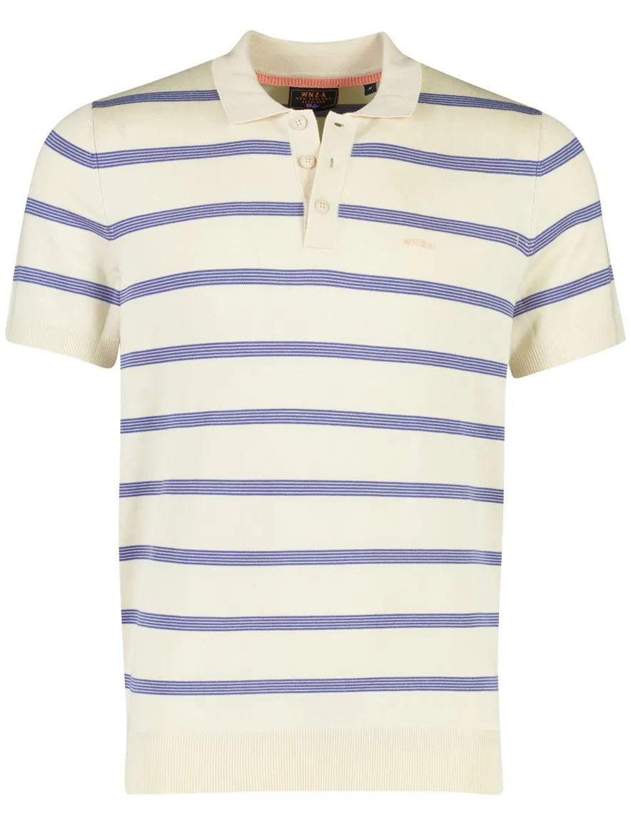 NZA Polo Creme met blauwe streep