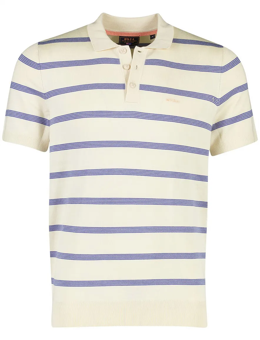 NZA Polo Creme met blauwe streep