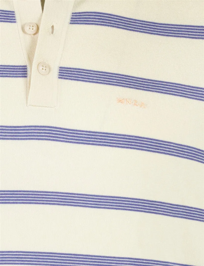 Poloshirts NZA creme met blauwe strepen
