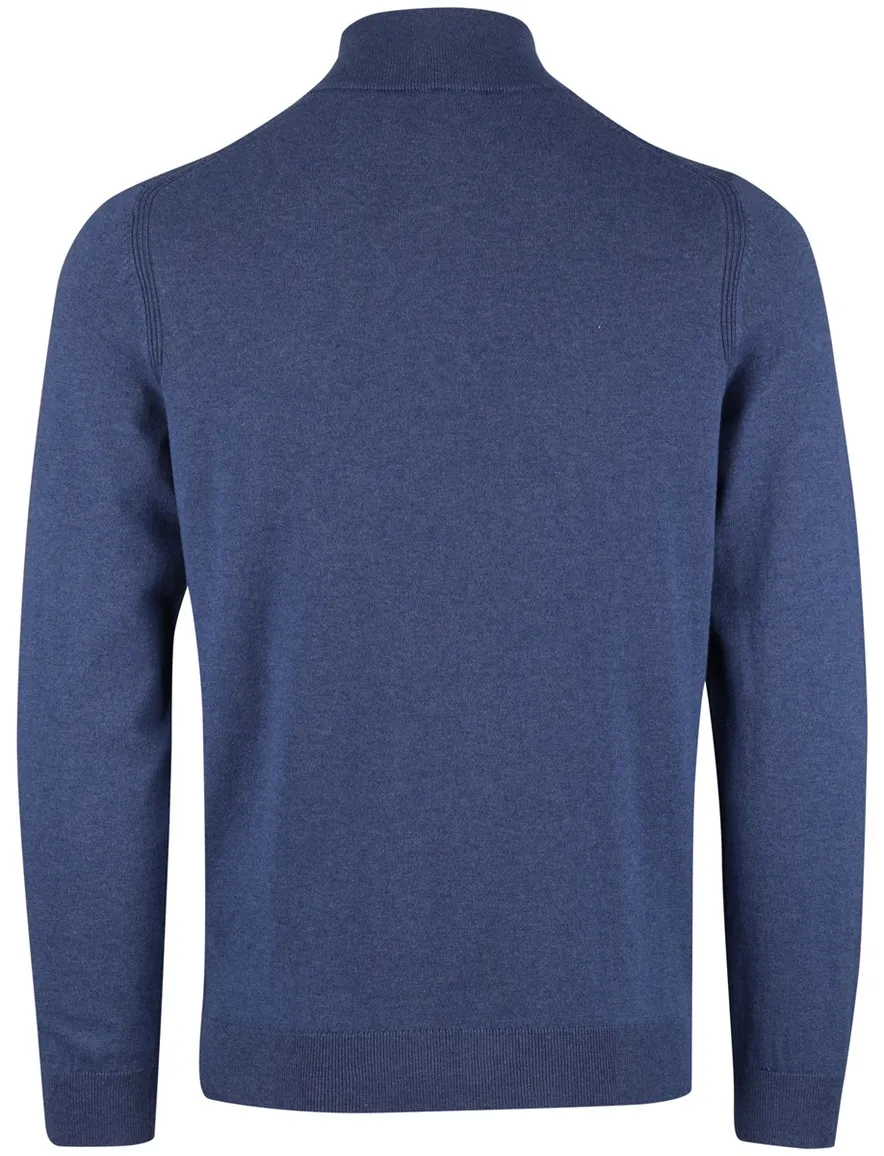 NZA half zip trui met knopen blauw