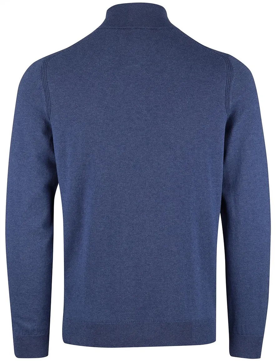 NZA half zip trui met knopen blauw