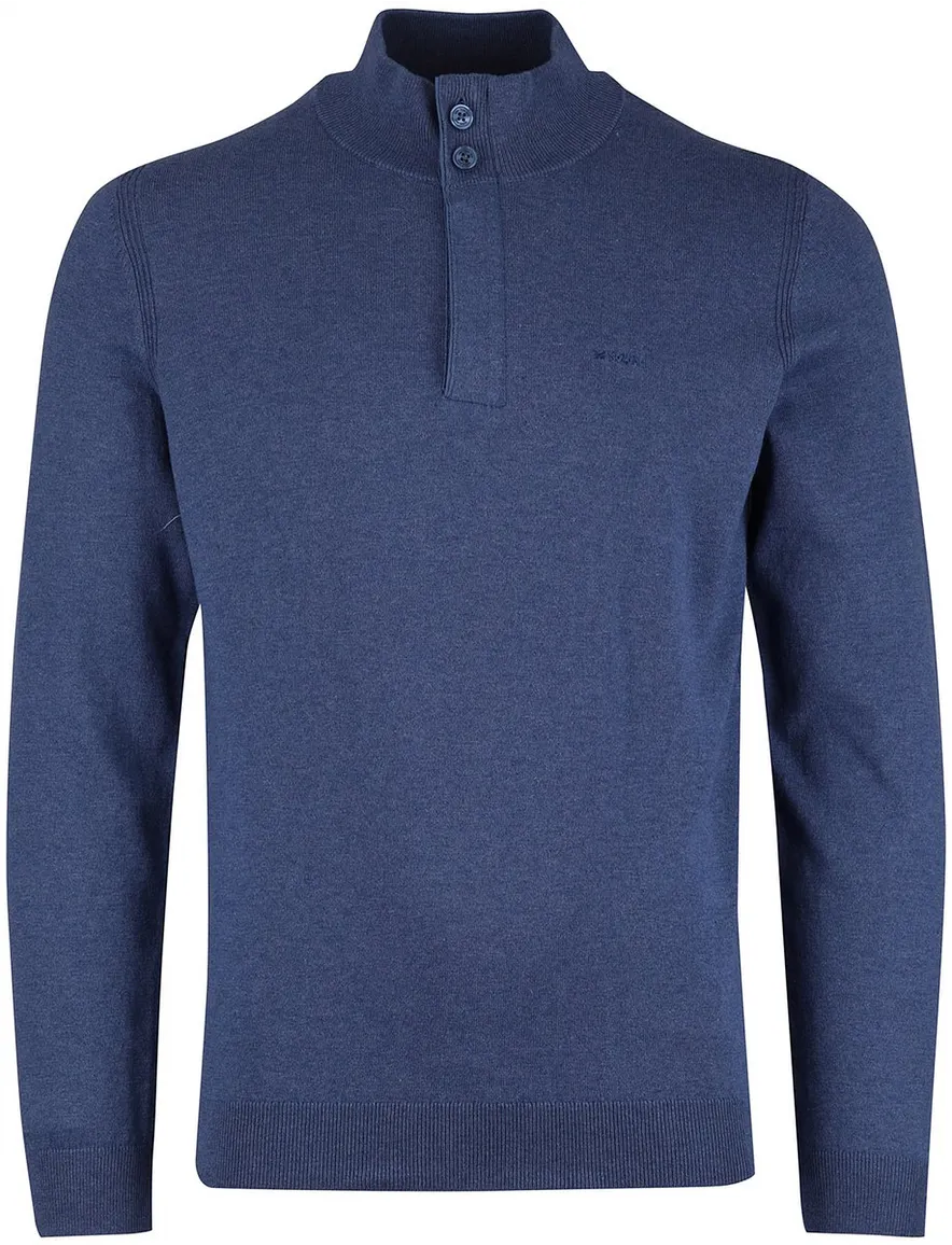 NZA half zip trui met knopen blauw