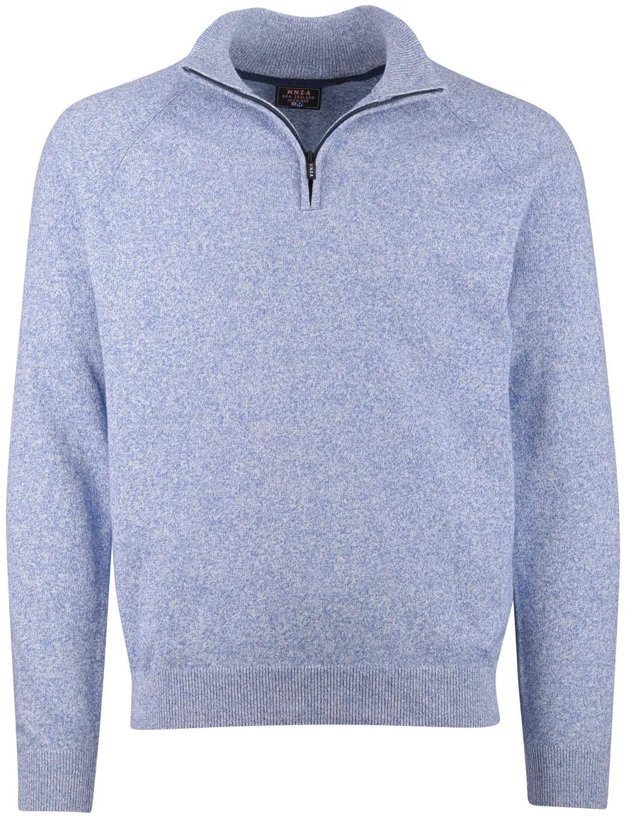 NZA halfzip blauw gemeleerd