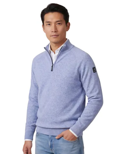 New Zealand NZA halfzip blauw gemeleerd