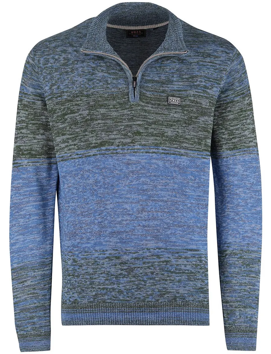 NZA gebreide trui blauw groen
