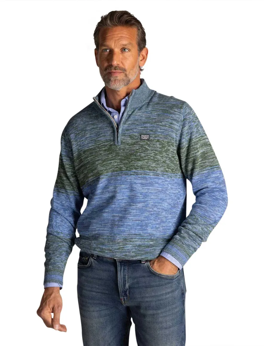 NZA gebreide trui blauw groen
