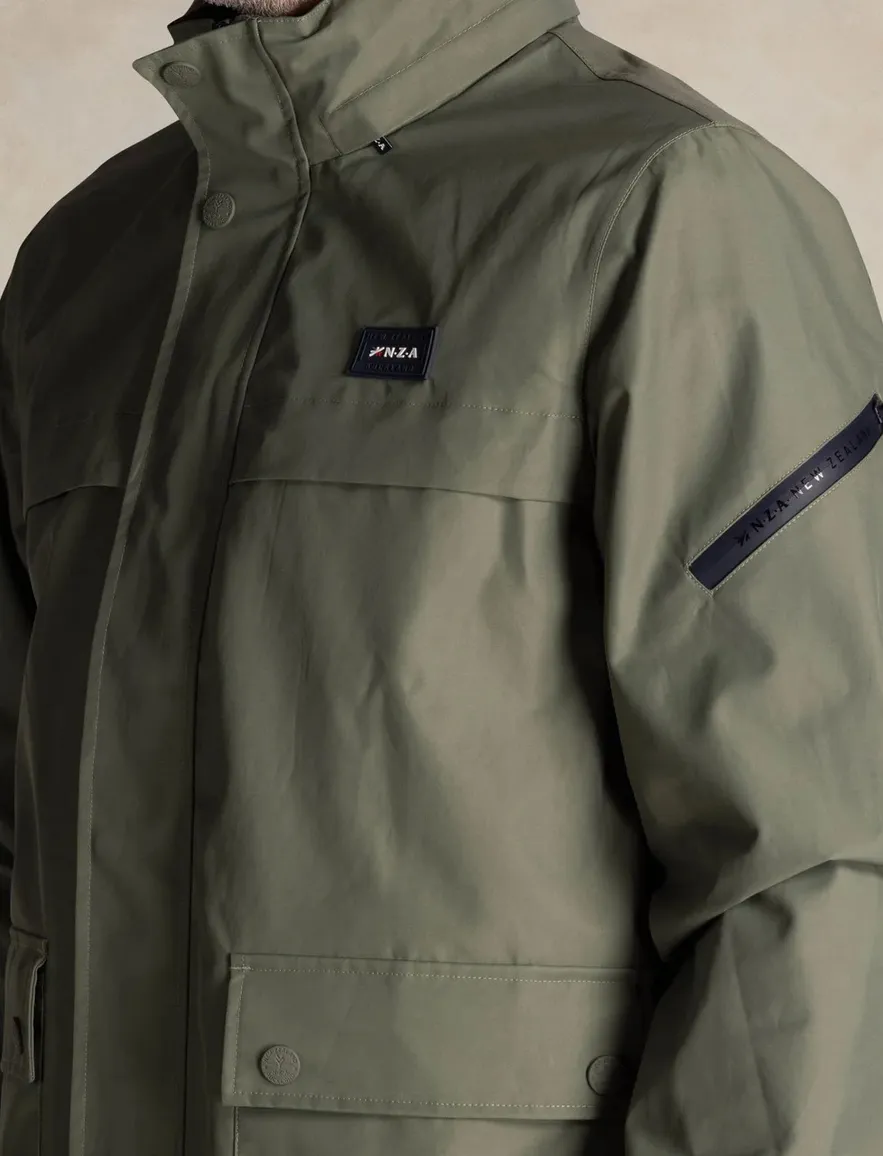 Groene zomerjas New Zealand normale fit waterdicht rits en knopen