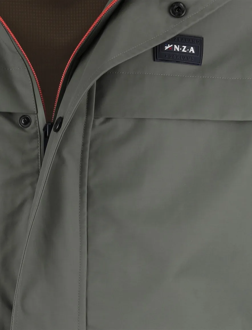 Groene zomerjas New Zealand normale fit waterdicht rits en knopen