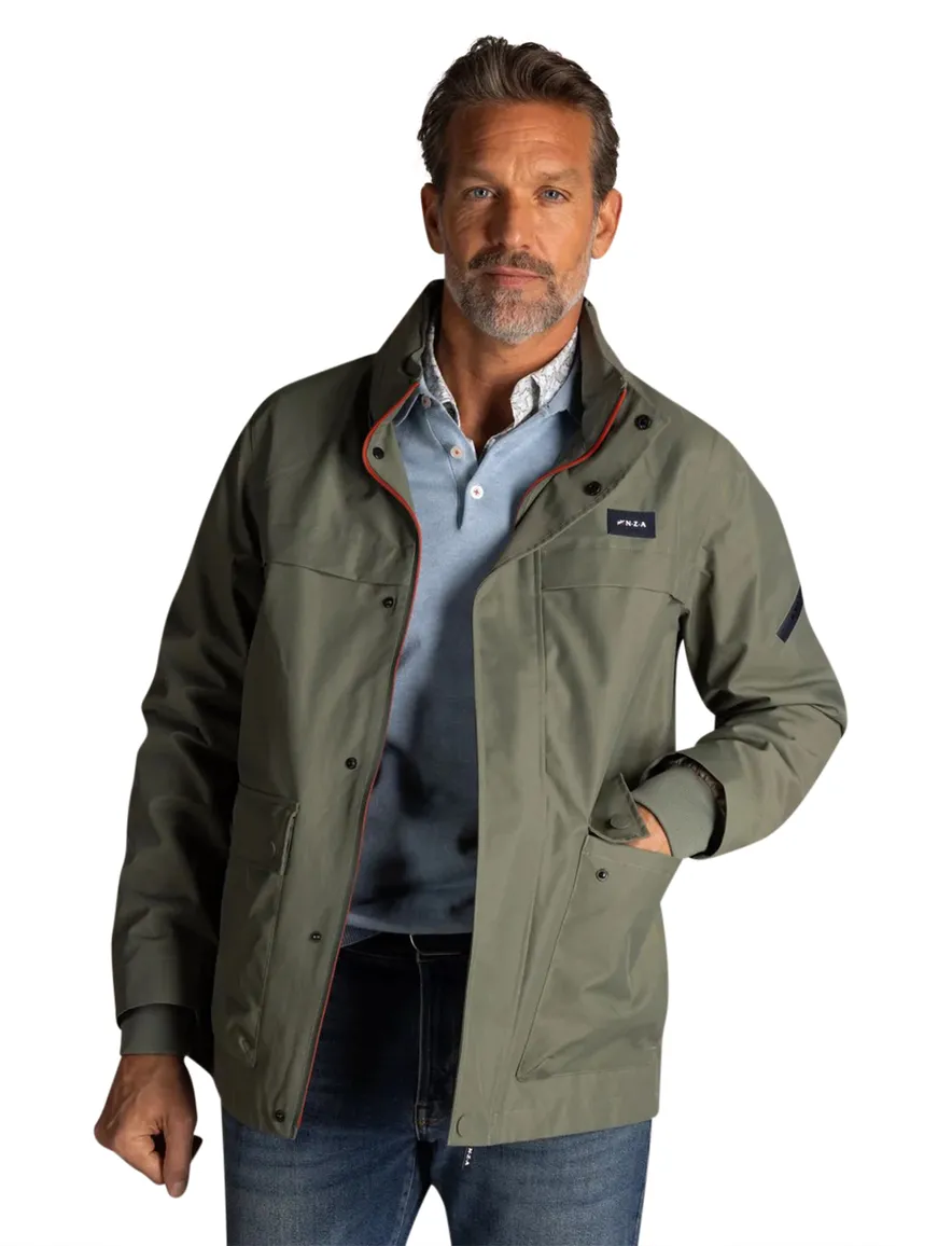 Groene zomerjas New Zealand normale fit waterdicht rits en knopen