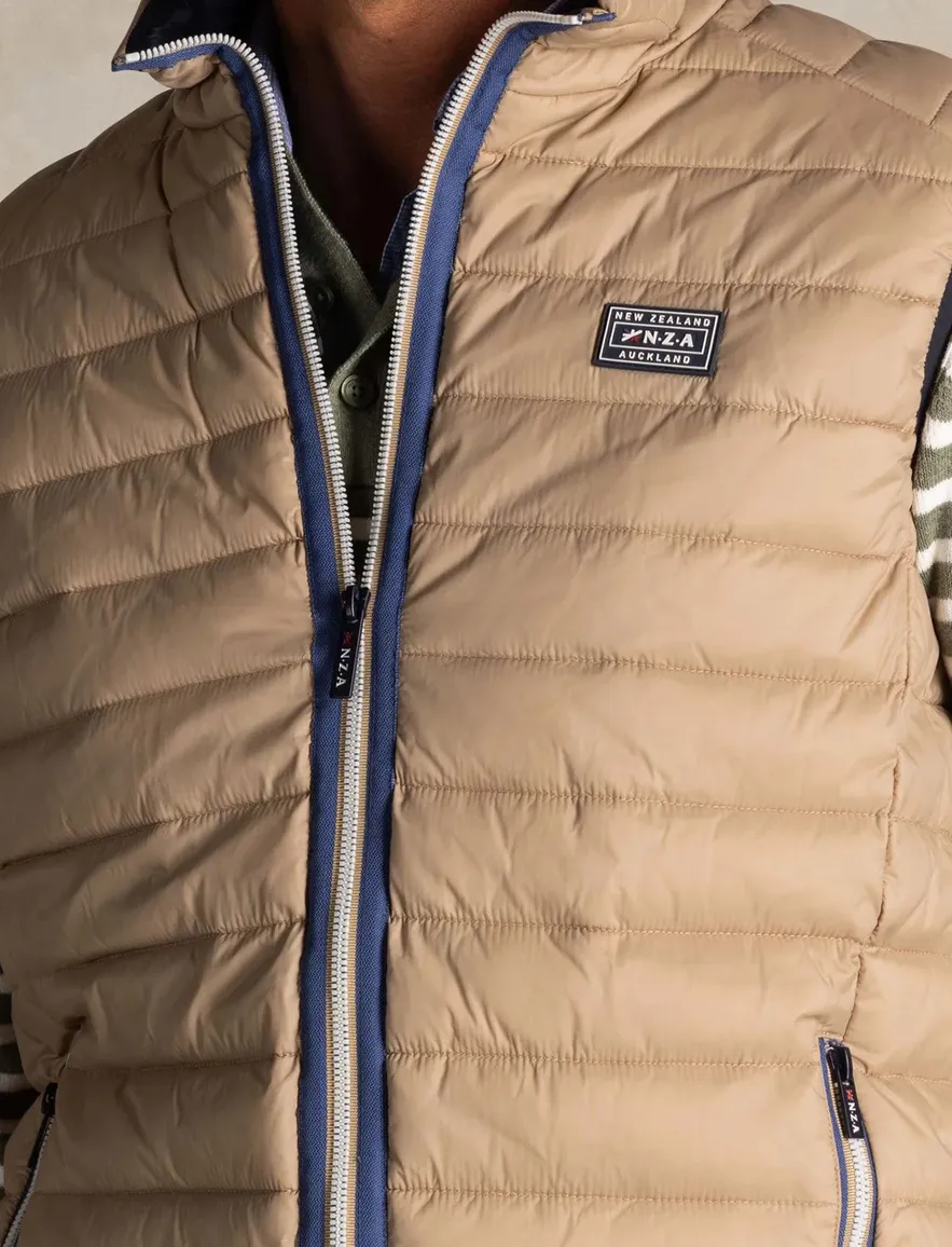 NZA bodywarmer beige effen gewatteerd