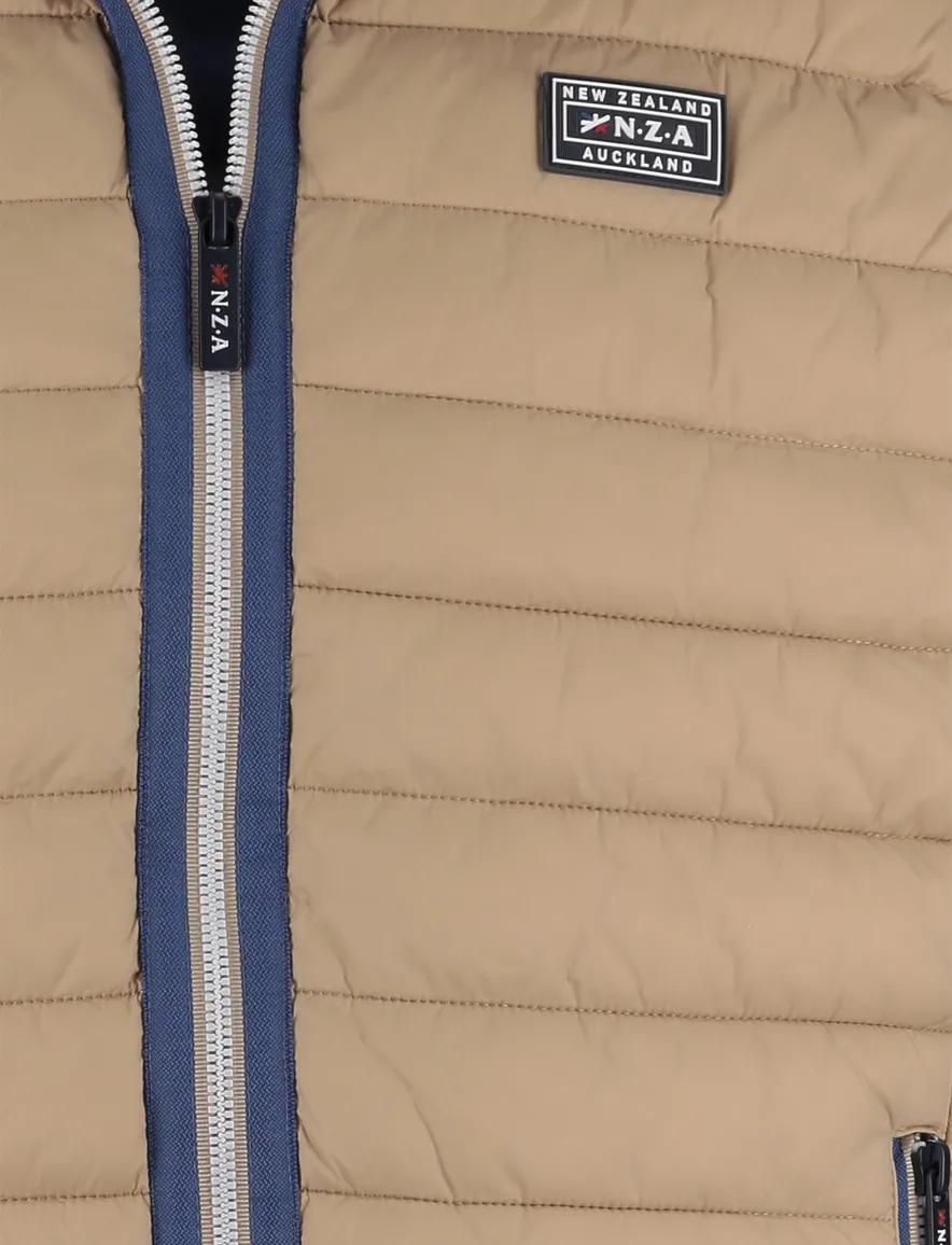 NZA bodywarmer beige effen gewatteerd