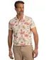 New Zealand poloshirt creme rode bloemen print