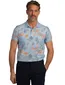 New Zealand poloshirt lichtblauw oranje bloemen print