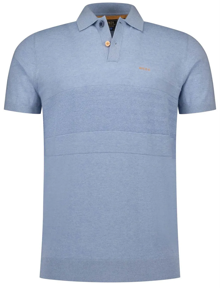 Nza poloshirt melange lichtblauw korte mouw