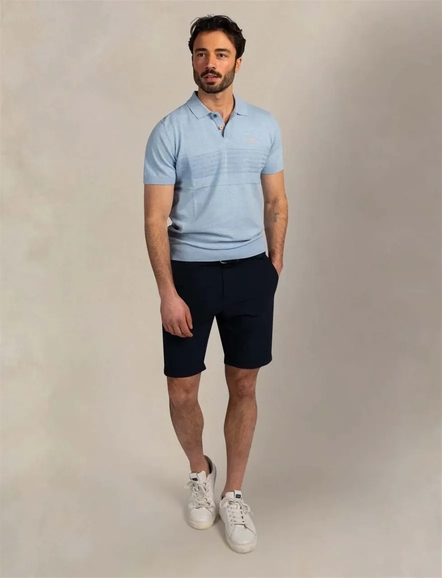Lichtblauwe polo New Zealand korte mouw 2 knoops