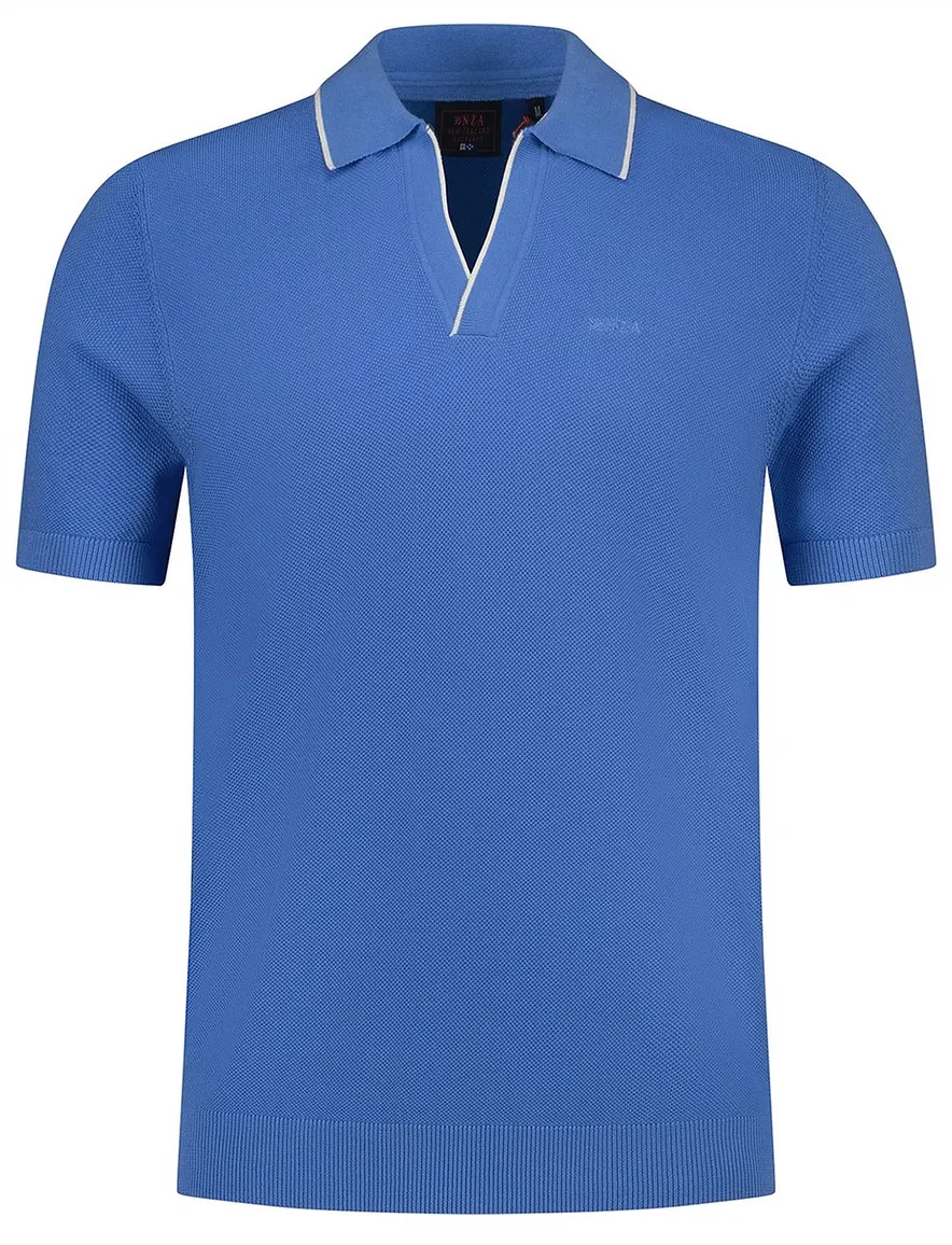 NZA polo v hals blauw witte rand
