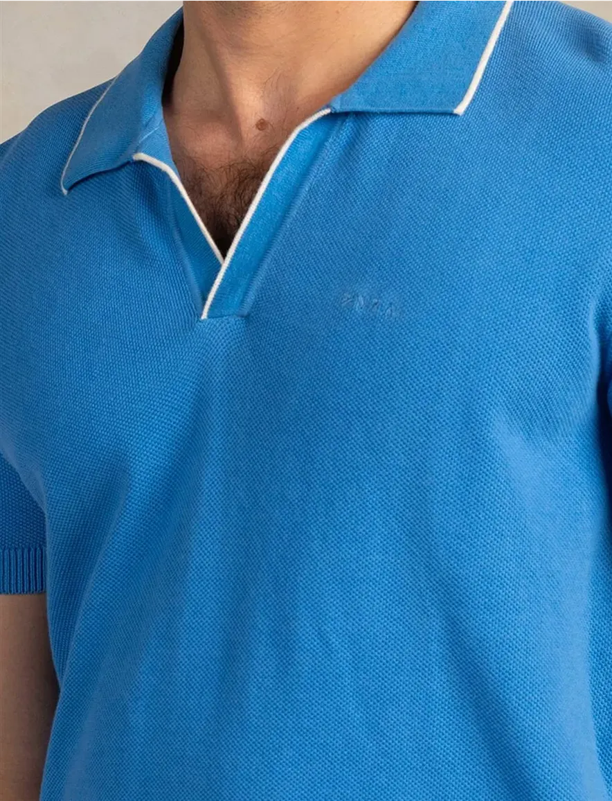 NZA polo v hals blauw witte rand