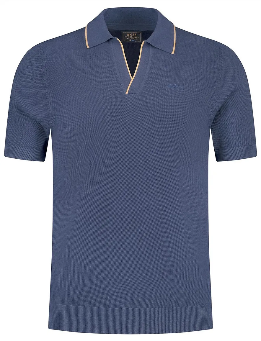 NZA polo v hals blauw oranje rand