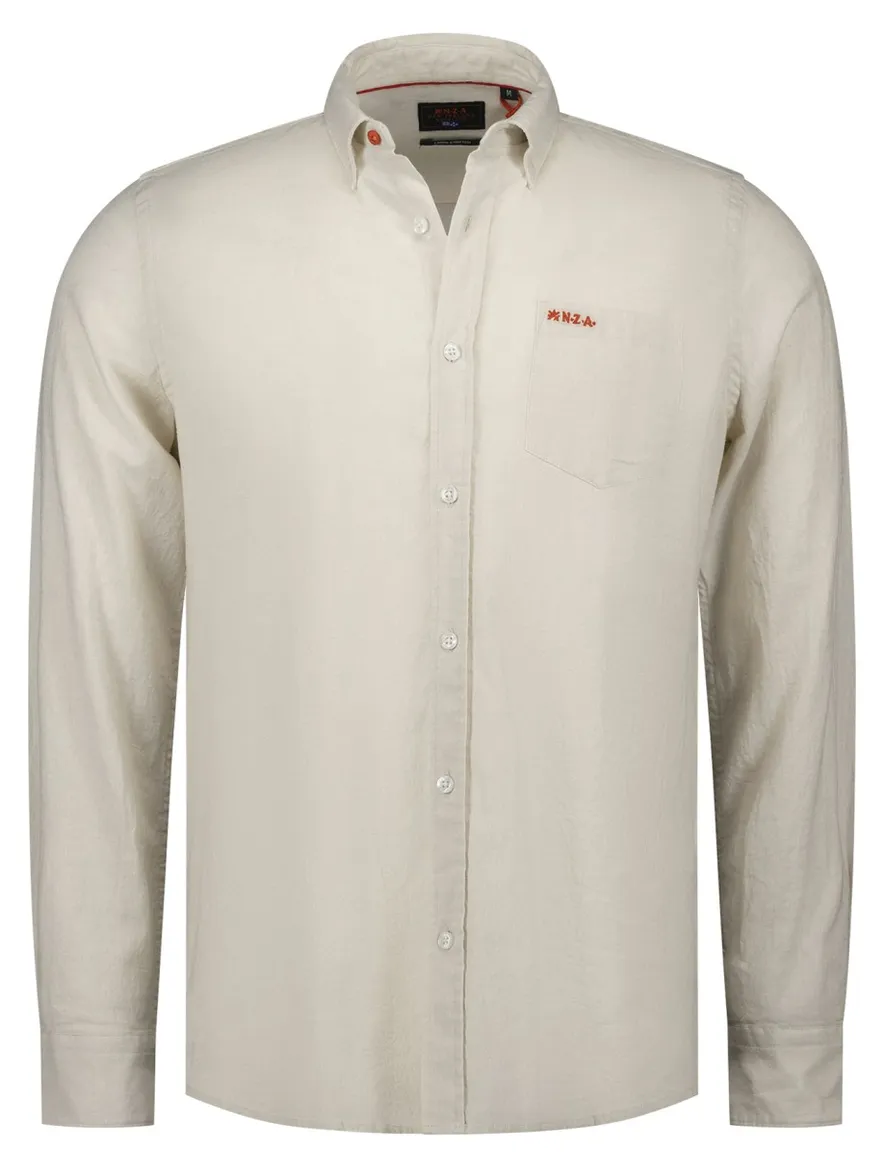 New Zealand casual overhemd button-down boord beige