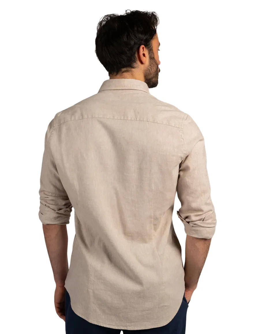 New Zealand casual overhemd button-down boord beige