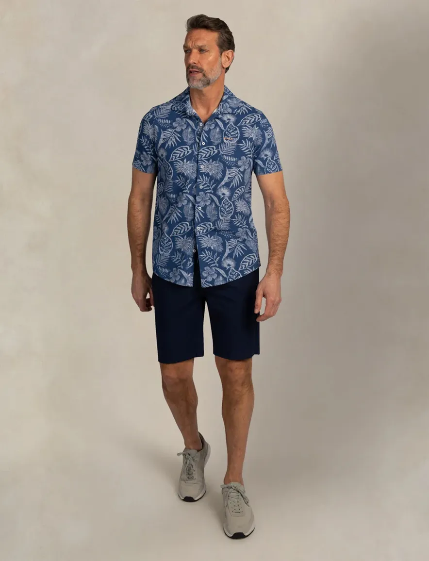 New Zealand casual overhemd blauw geprint