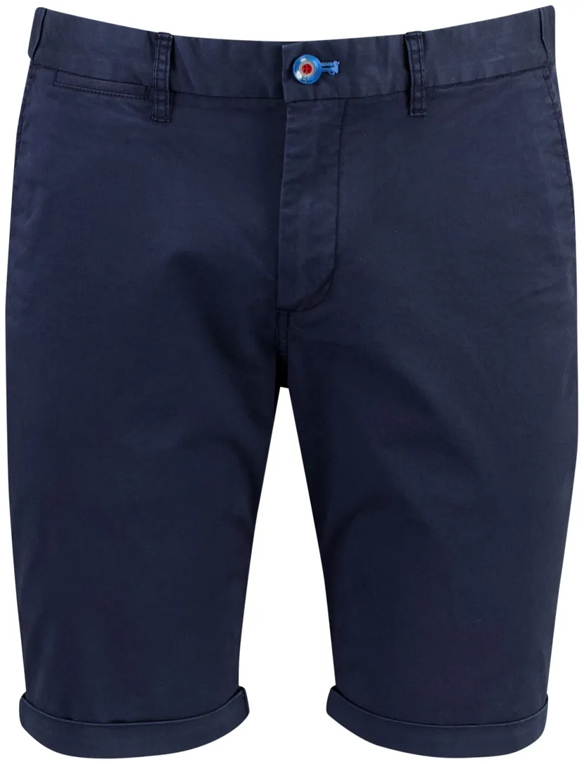 Donkerblauwe korte broek New Zealand katoen met omslag