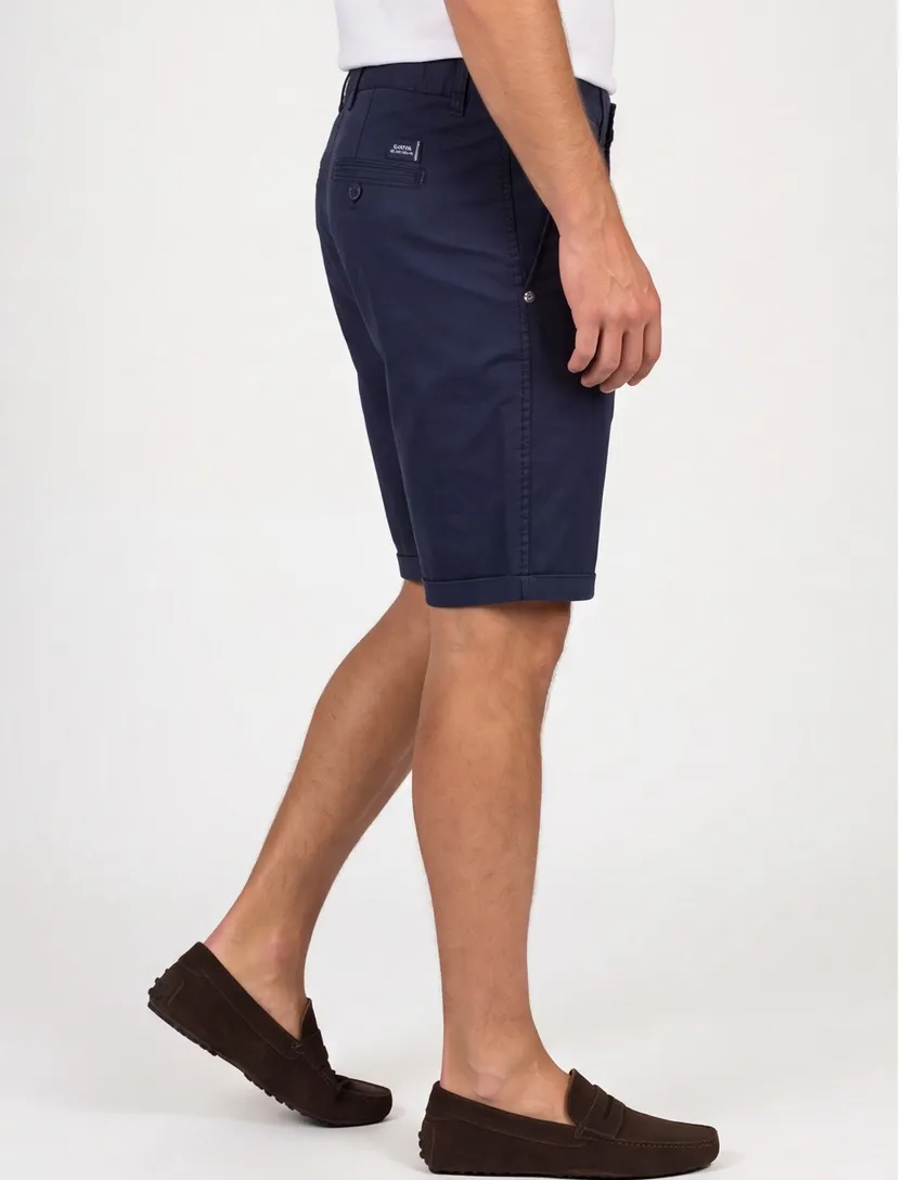 Donkerblauwe korte broek New Zealand katoen met omslag