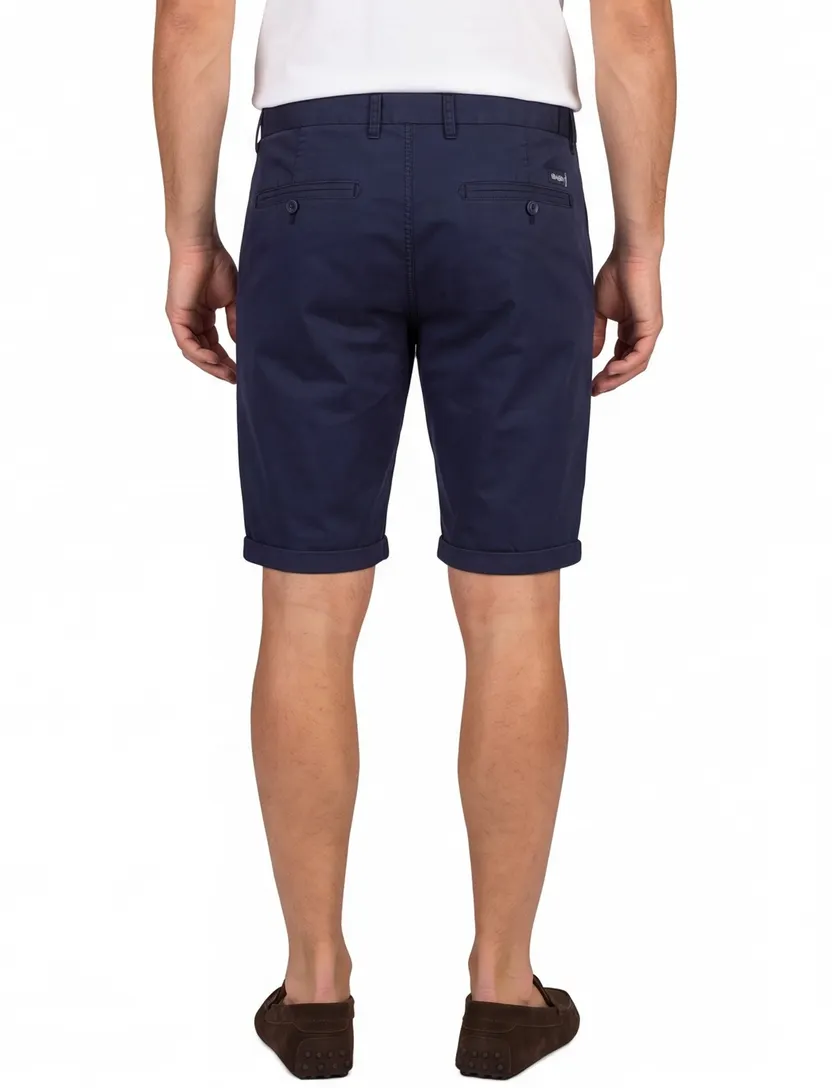 Donkerblauwe korte broek New Zealand katoen met omslag