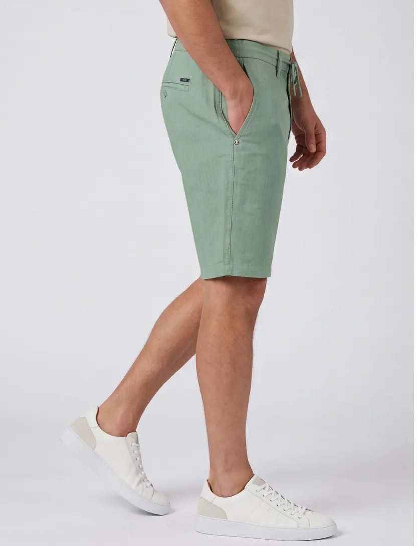 Linnen korte broek groen New Zealand effen omslag