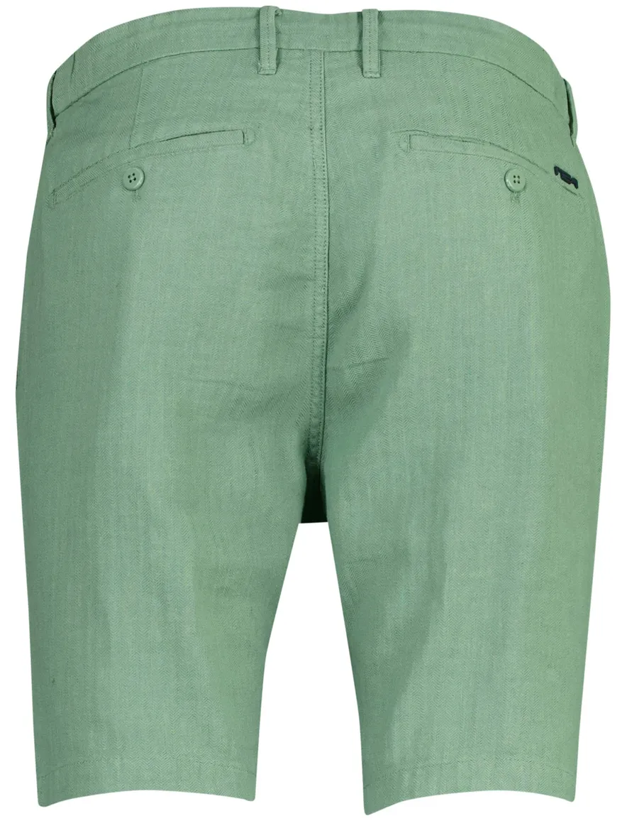Groen linnen bermuda New Zealand effen omslag