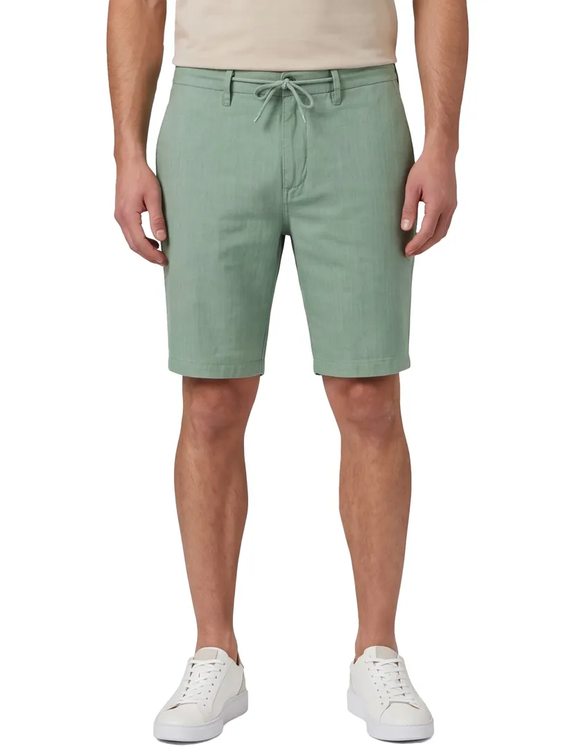 Linnen korte broek groen New Zealand effen omslag