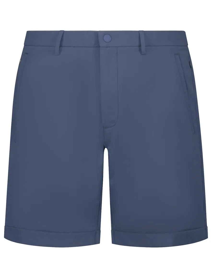 Donkerblauw polyamide bermuda New Zealand met omslag