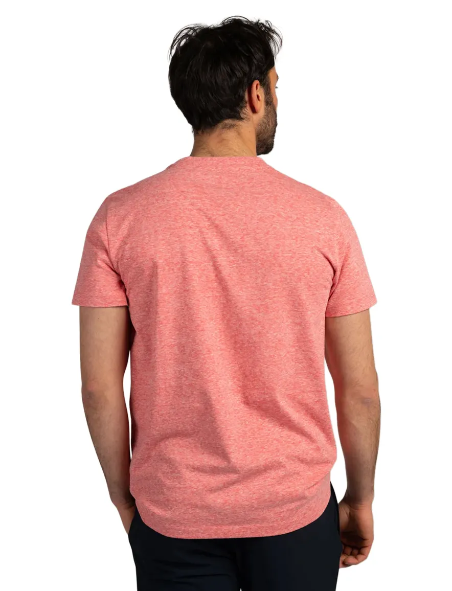 NZA T-shirt rood gemeleerd groene letters