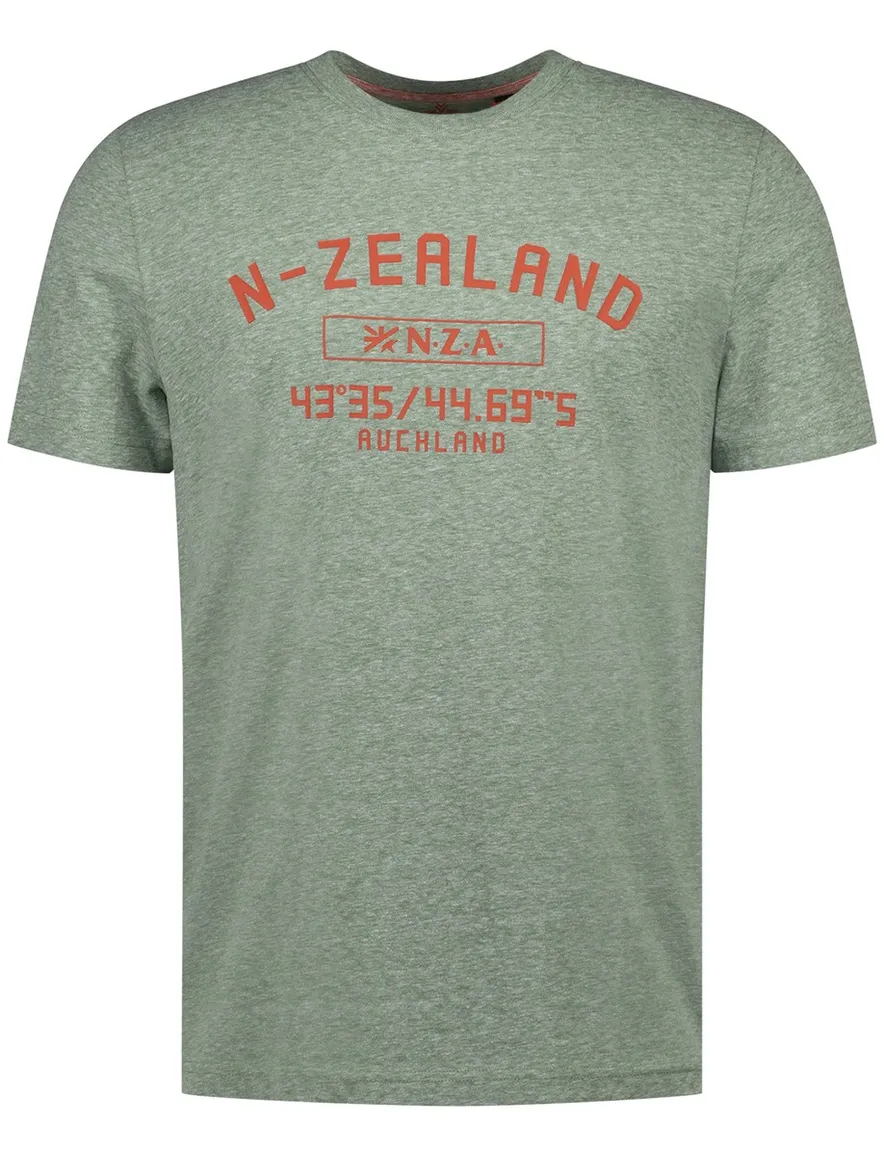 Groen T-shirt New Zealand ronde hals met rood logo