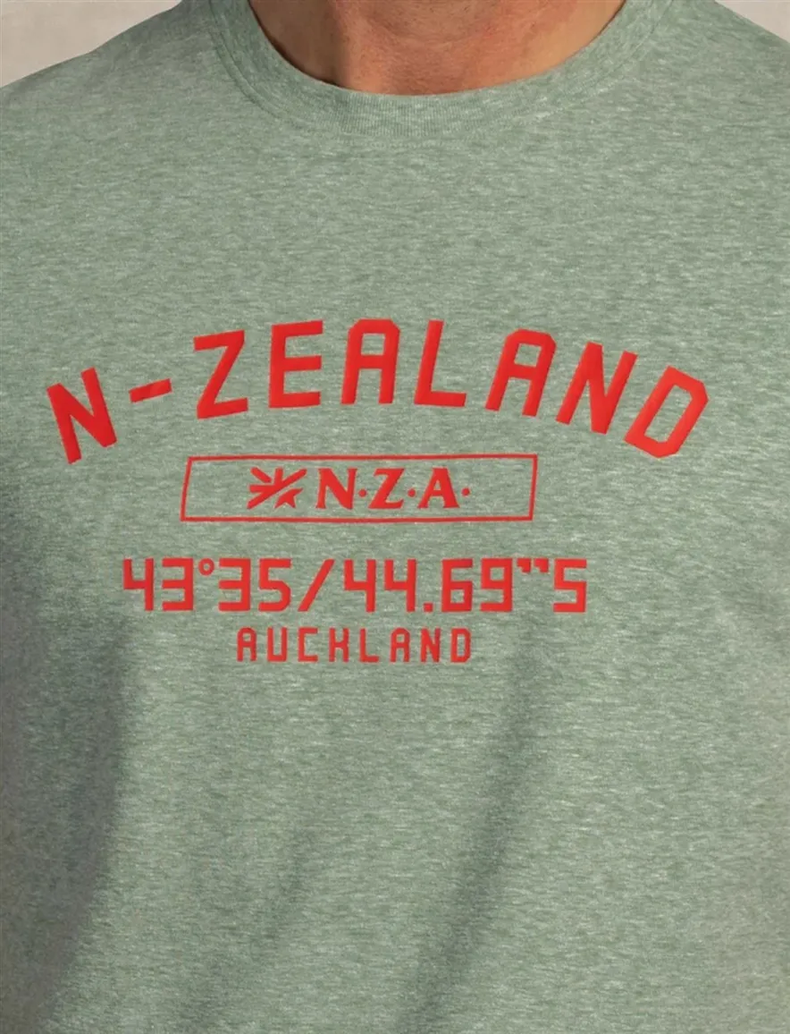 Groen T-shirt New Zealand ronde hals met rood logo