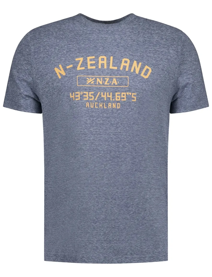 T-shirt New Zealand blauw gemêleerd