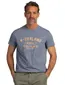 NZA T-shirt donkerblauw gemeleerd oranje letters