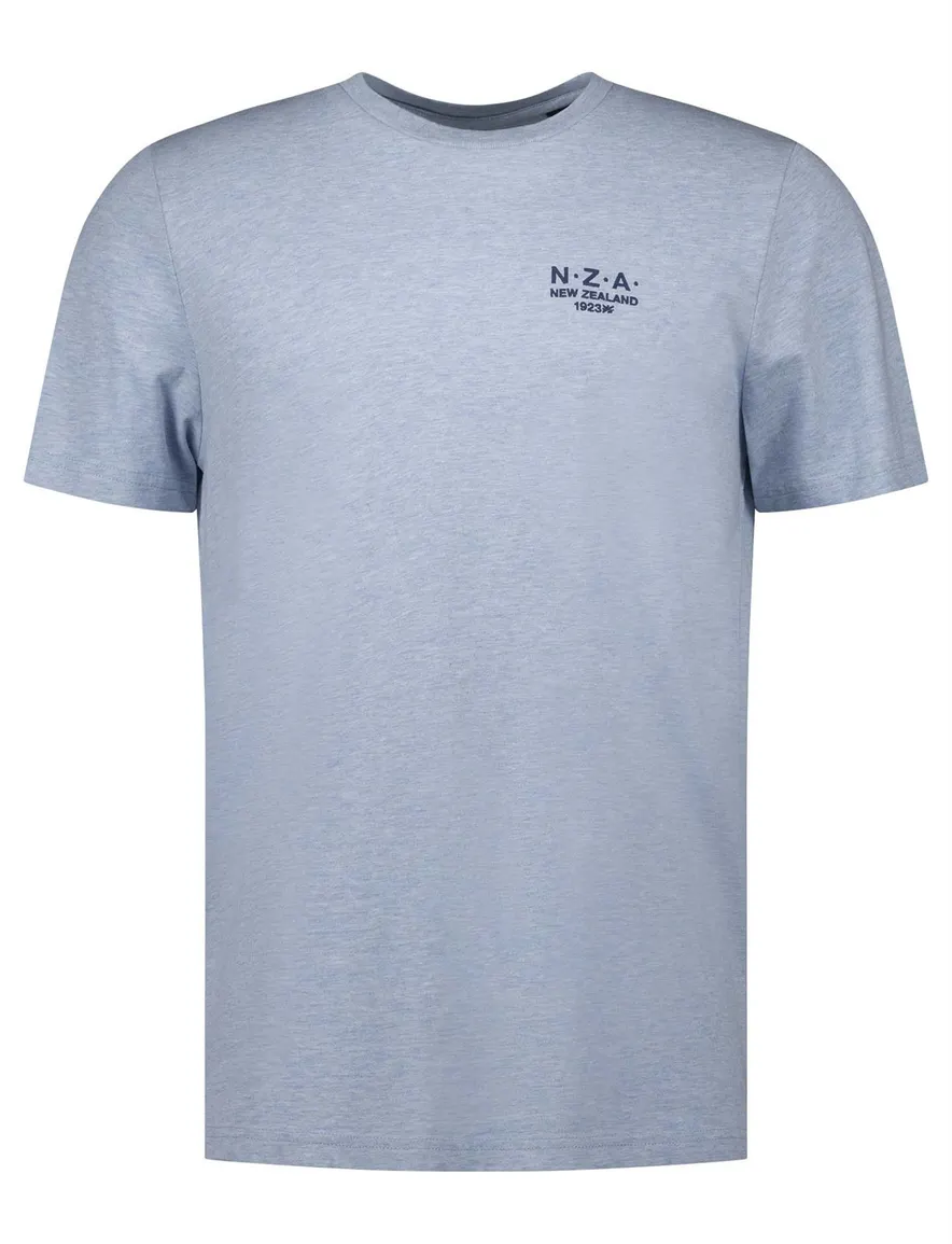 Nza t-shirt ronde hals melange blauw