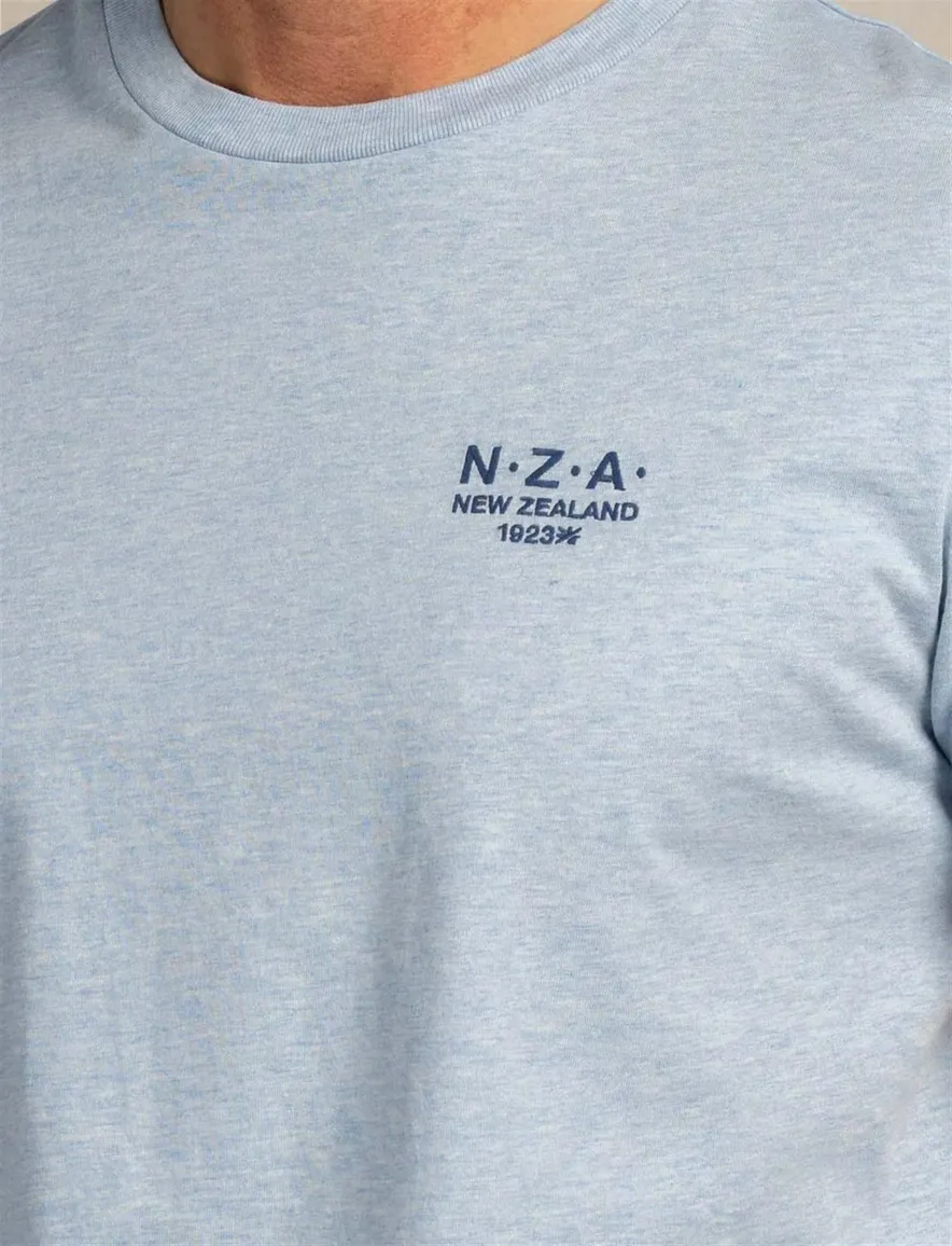 Nza t-shirt ronde hals melange blauw