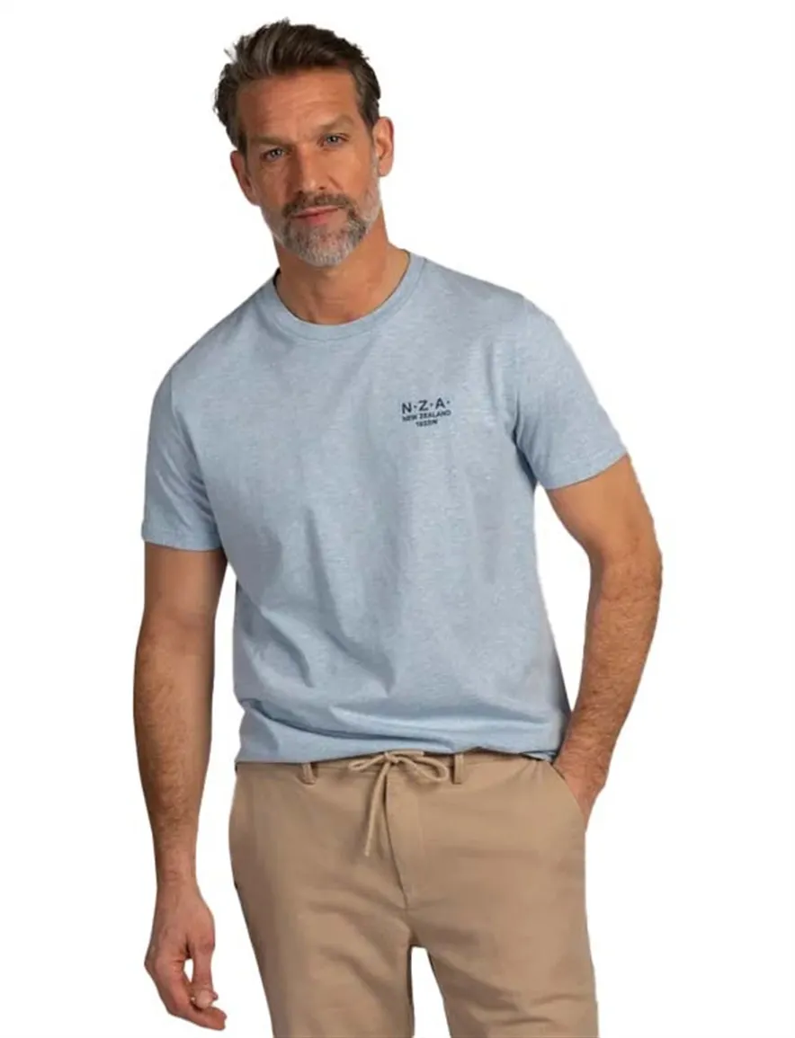 Nza t-shirt ronde hals melange blauw