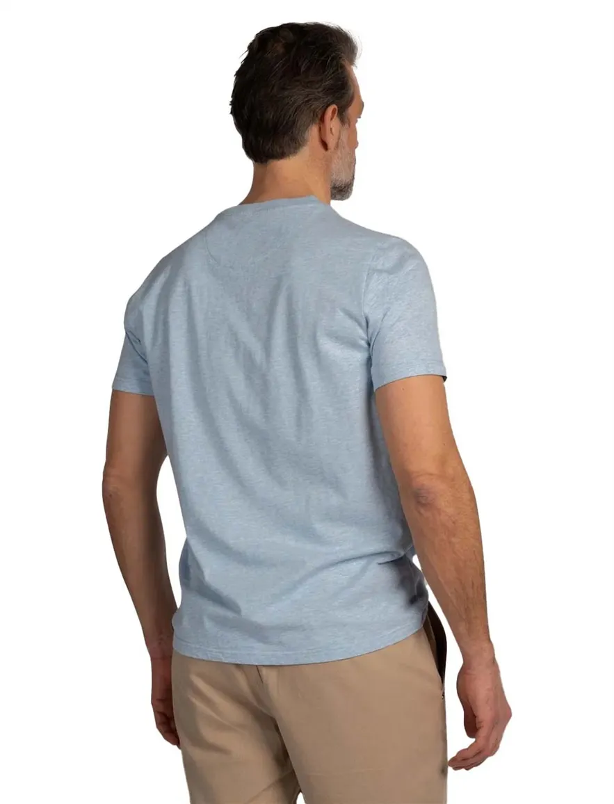 Nza t-shirt ronde hals melange blauw