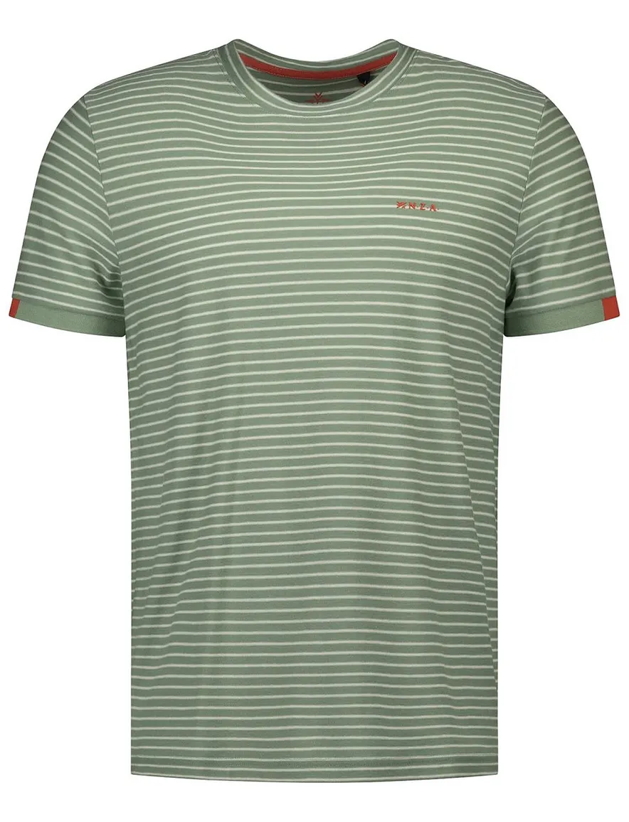 NZA T-shirt groen met witte strepen